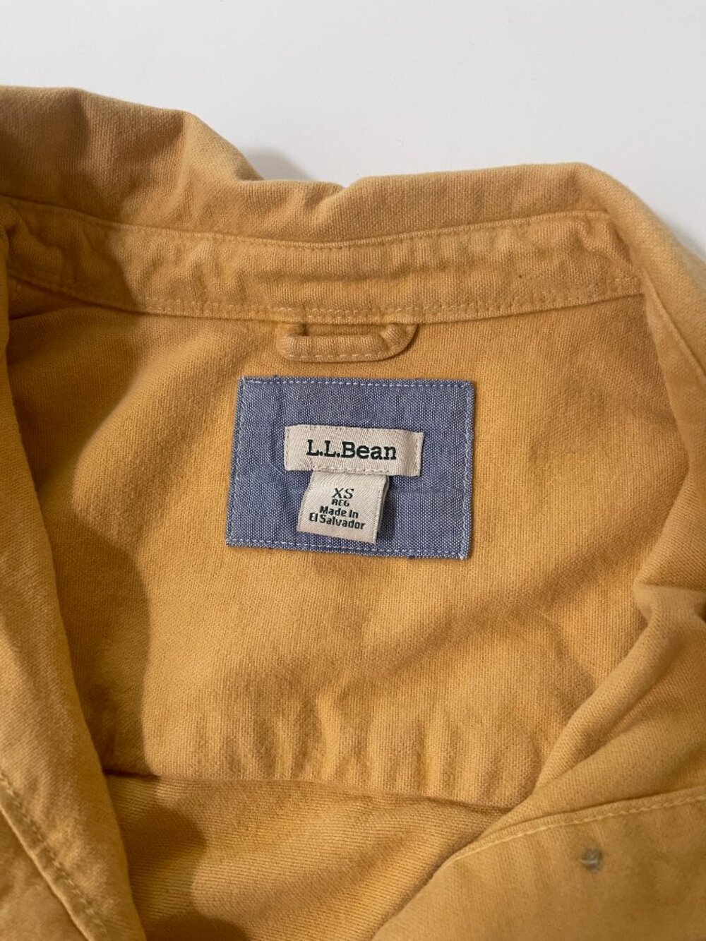L.L.Bean Chamois Cloth Shirt XS Mustard Yellow Cotton Button Up - Picture 4 of 6